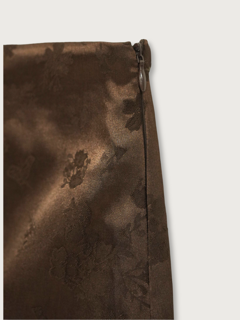 flower satin midi skirt