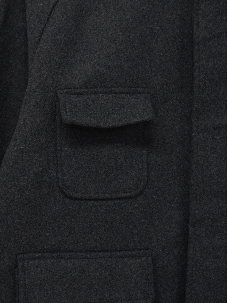 flap pocket wool coat