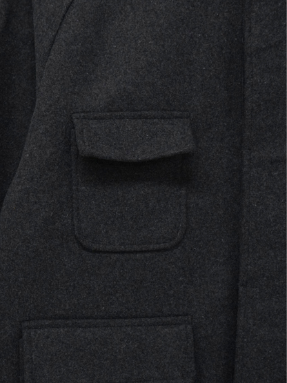 flap pocket wool coat