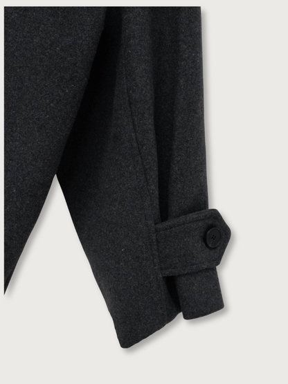 flap pocket wool coat