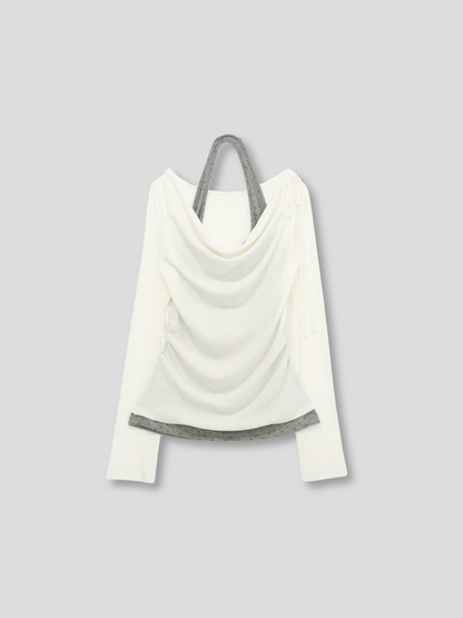 dot halter layered tops