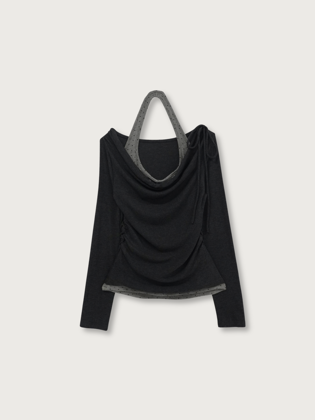 dot halter layered tops
