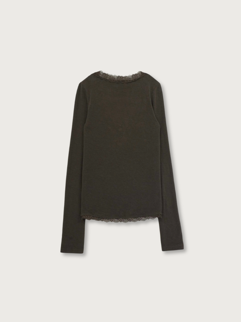 deep V lace top