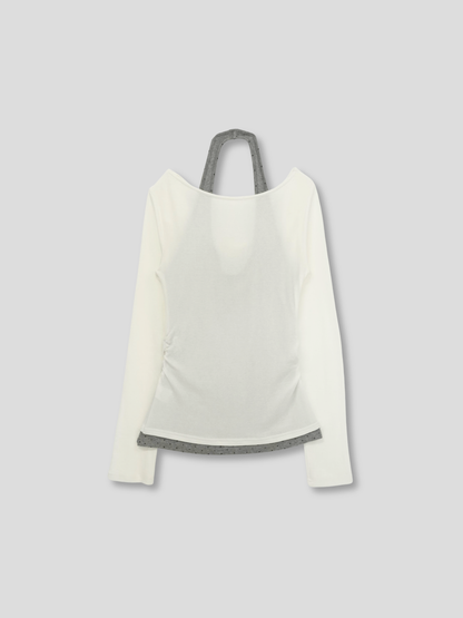 dot halter layered tops