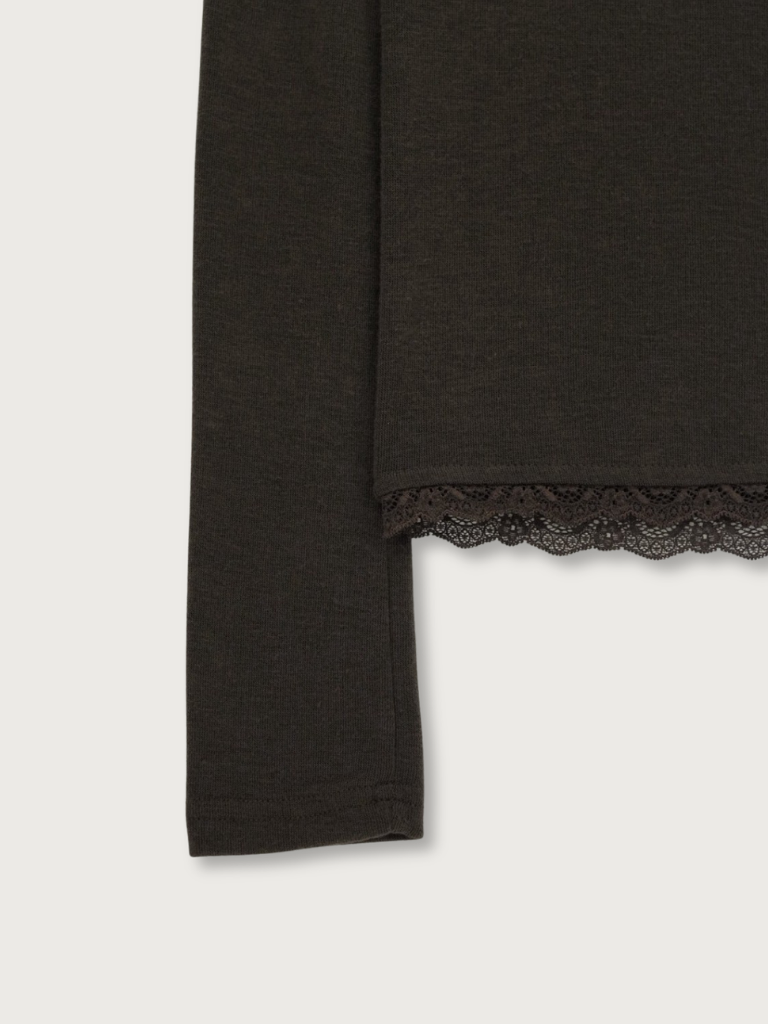 deep V lace top