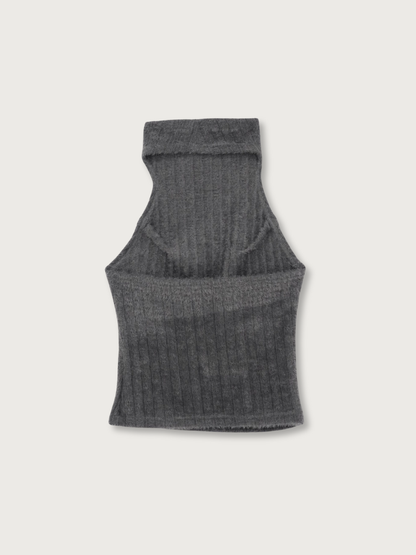 fuzzy mock neck top
