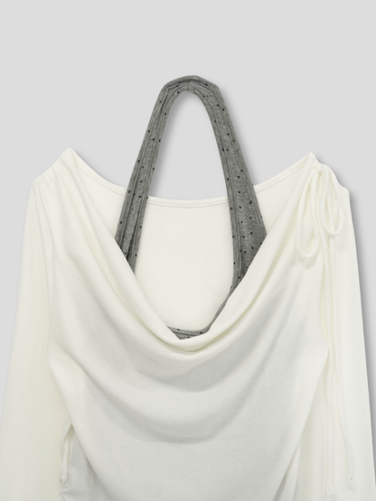 dot halter layered tops