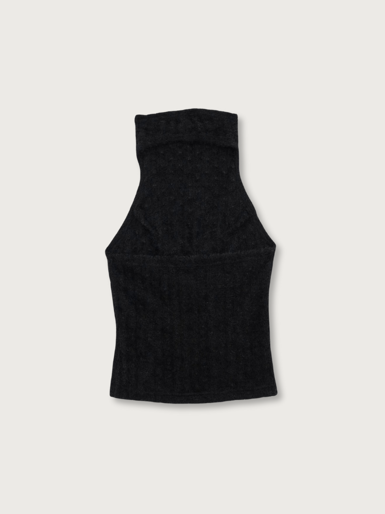 fuzzy mock neck top