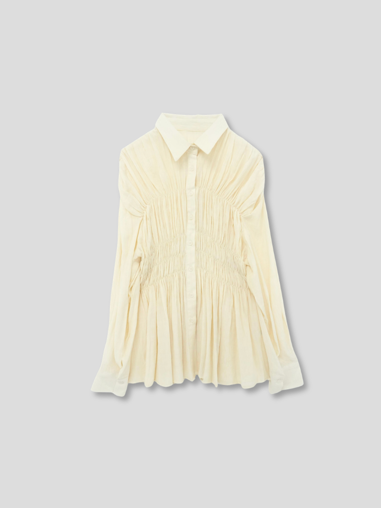 shirring flare blouse