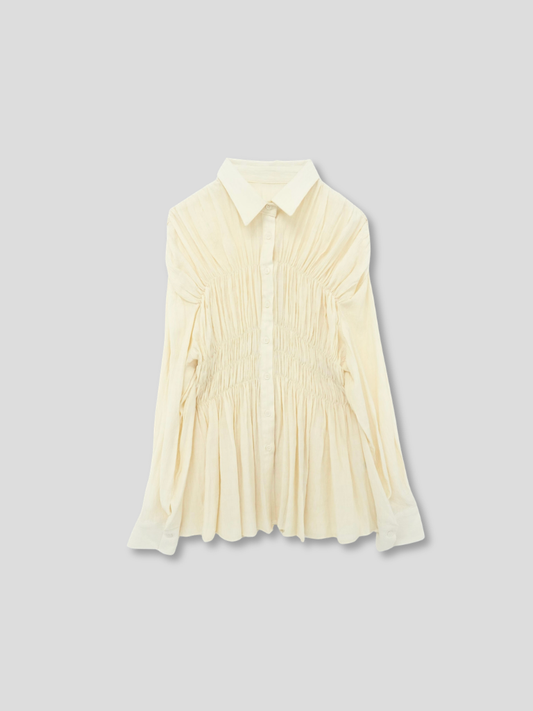 shirring flare blouse