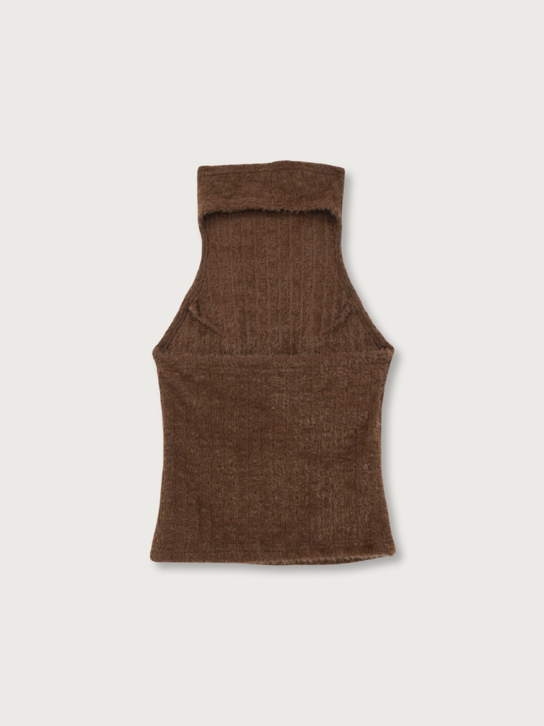 fuzzy mock neck top