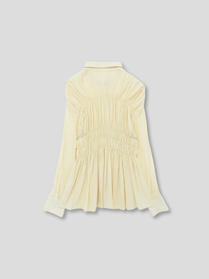 shirring flare blouse