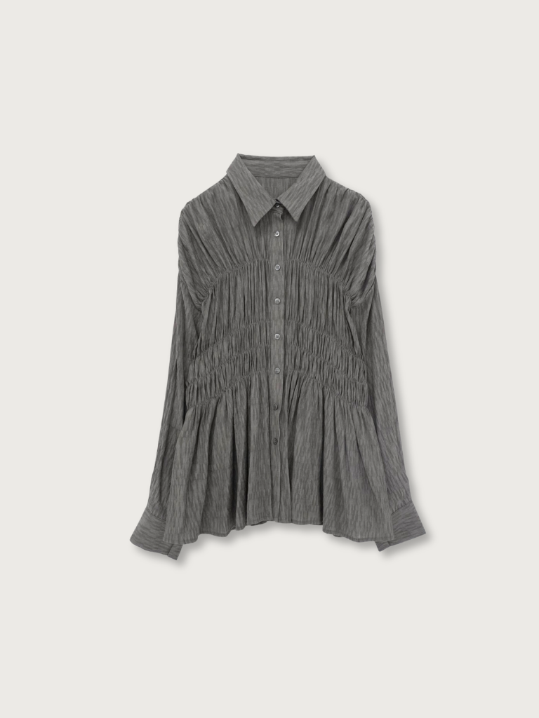 shirring flare blouse