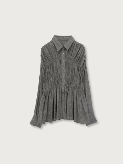 shirring flare blouse