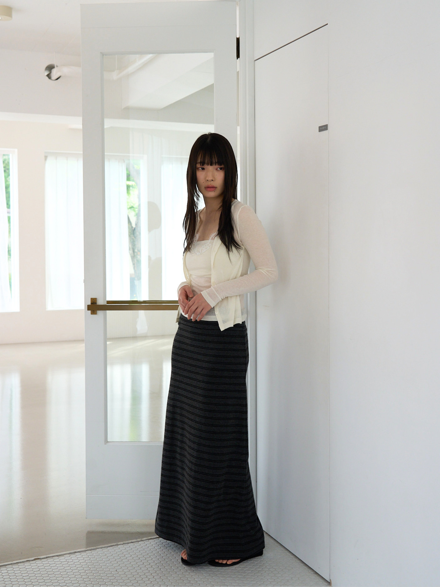 striped knit skirt