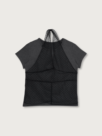sheer dot layered tee