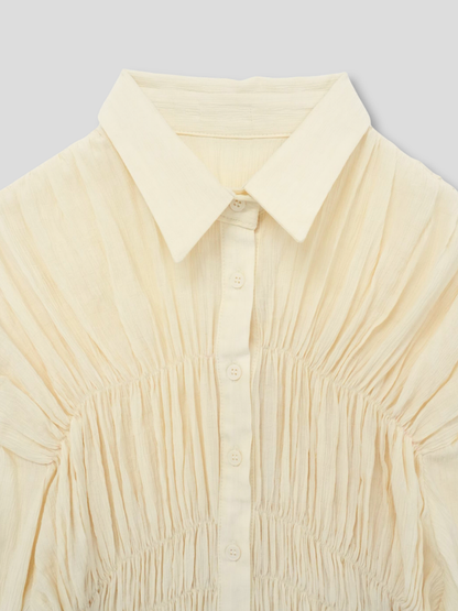 shirring flare blouse