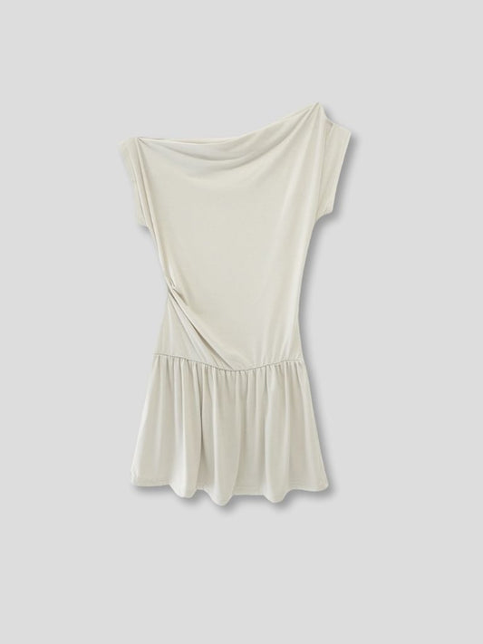 half shoulder gather tops
