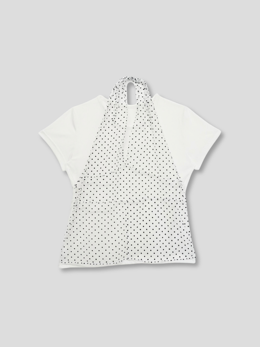 sheer dot layered tee