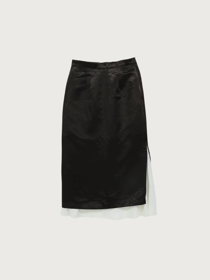 satin slit skirt