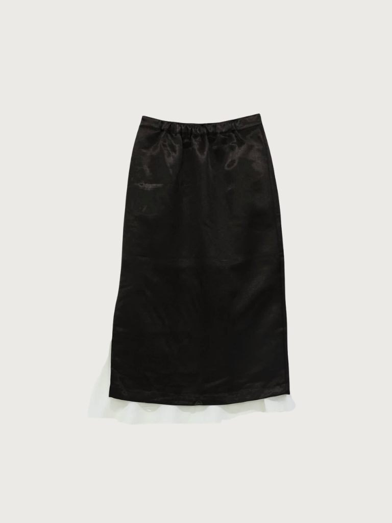 satin slit skirt