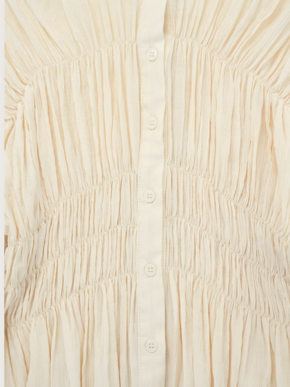 shirring flare blouse