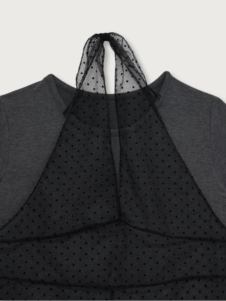 sheer dot layered tee