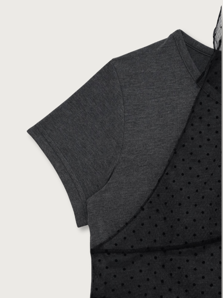 sheer dot layered tee