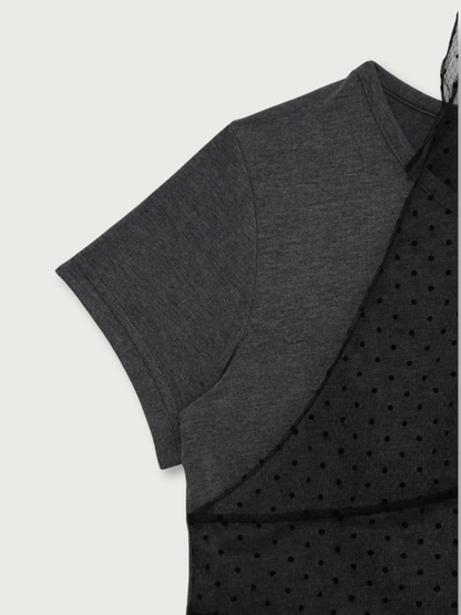 sheer dot layered tee