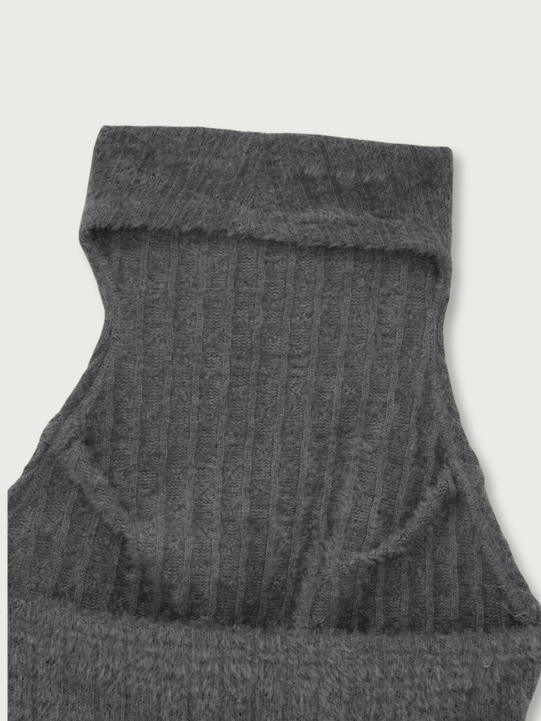 fuzzy mock neck top