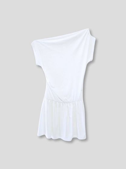 half shoulder gather tops
