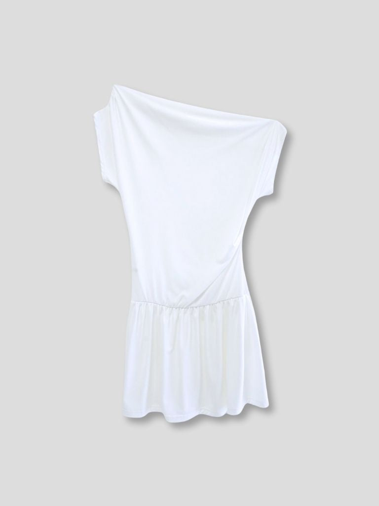half shoulder gather tops
