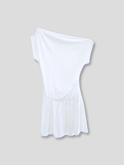 half shoulder gather tops