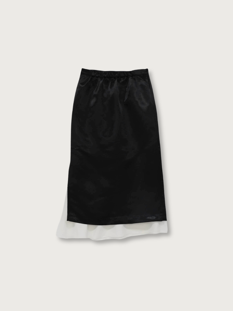 satin slit skirt