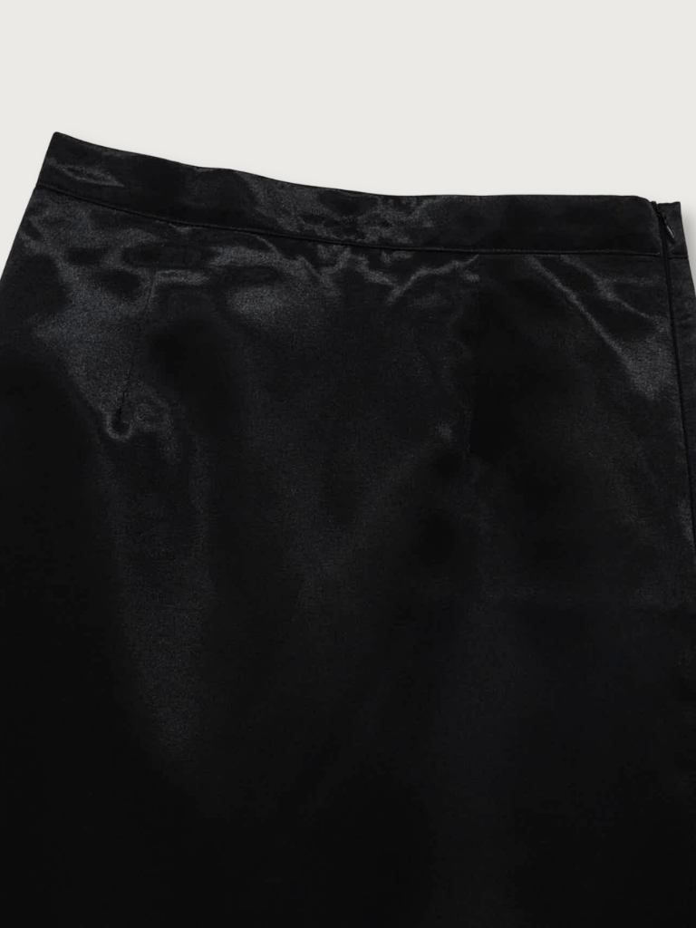 satin slit skirt