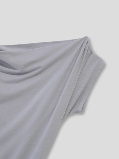 half shoulder gather tops