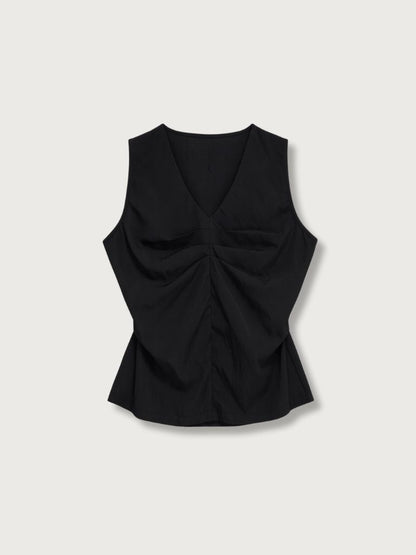 shirring sleeveless