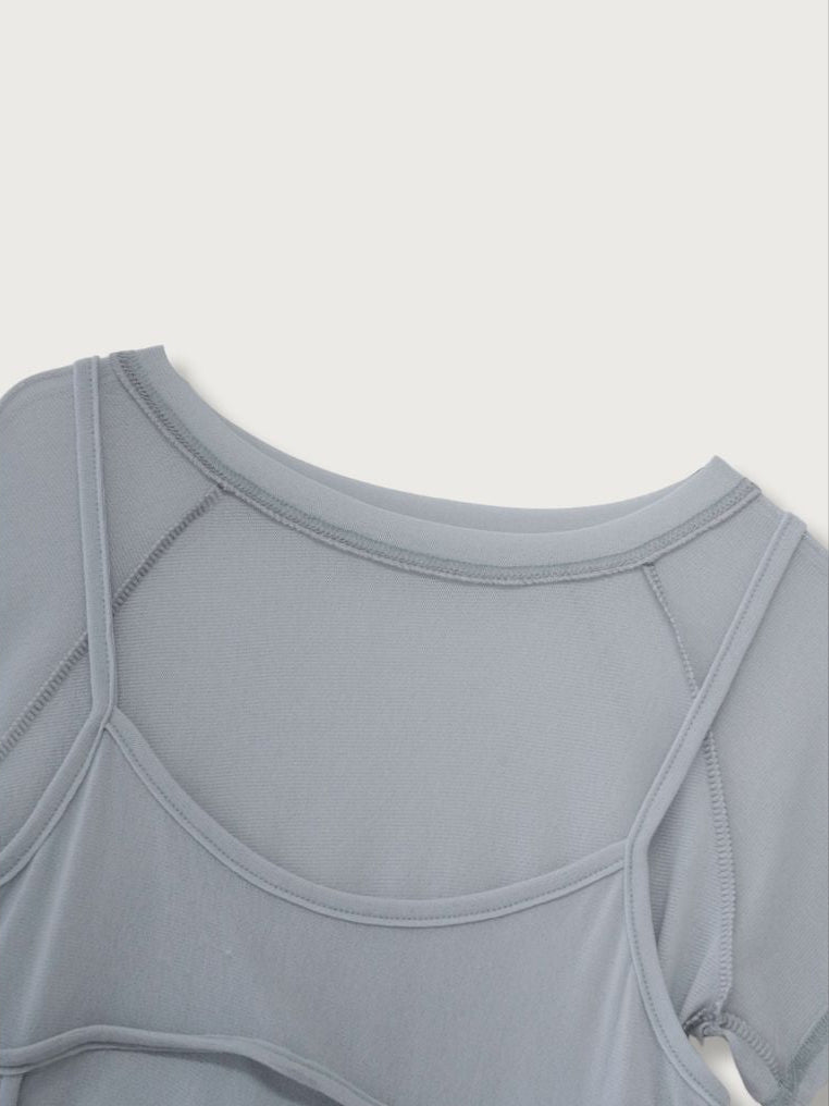 mesh camisole tee