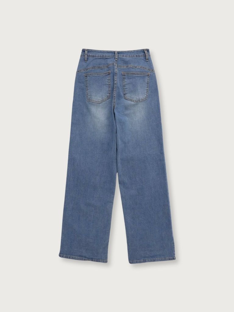 stretching straight jeans