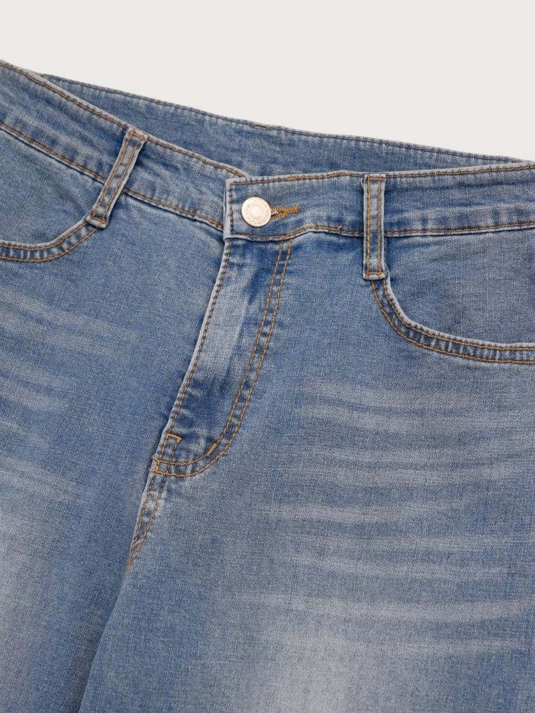 stretching straight jeans