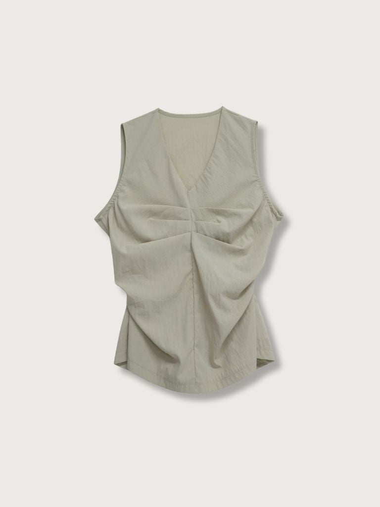 shirring sleeveless