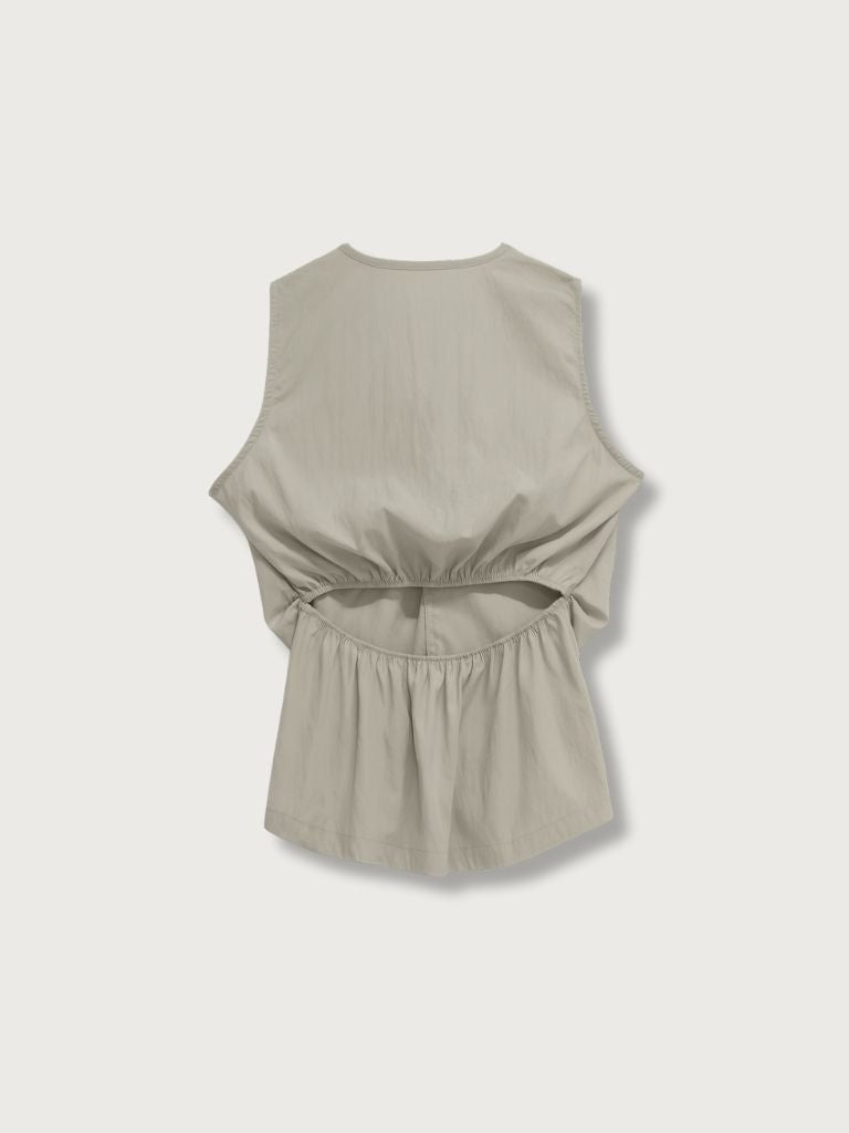 shirring sleeveless