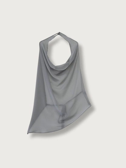 halter neck sheer blouse