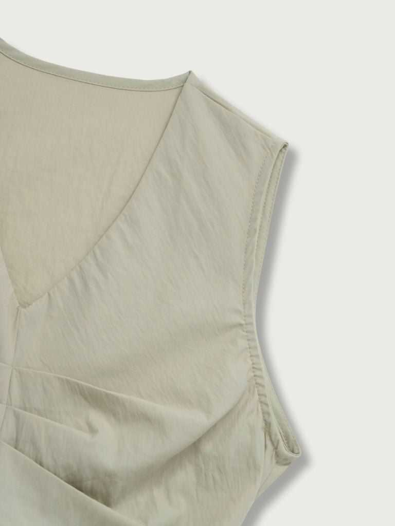 shirring sleeveless