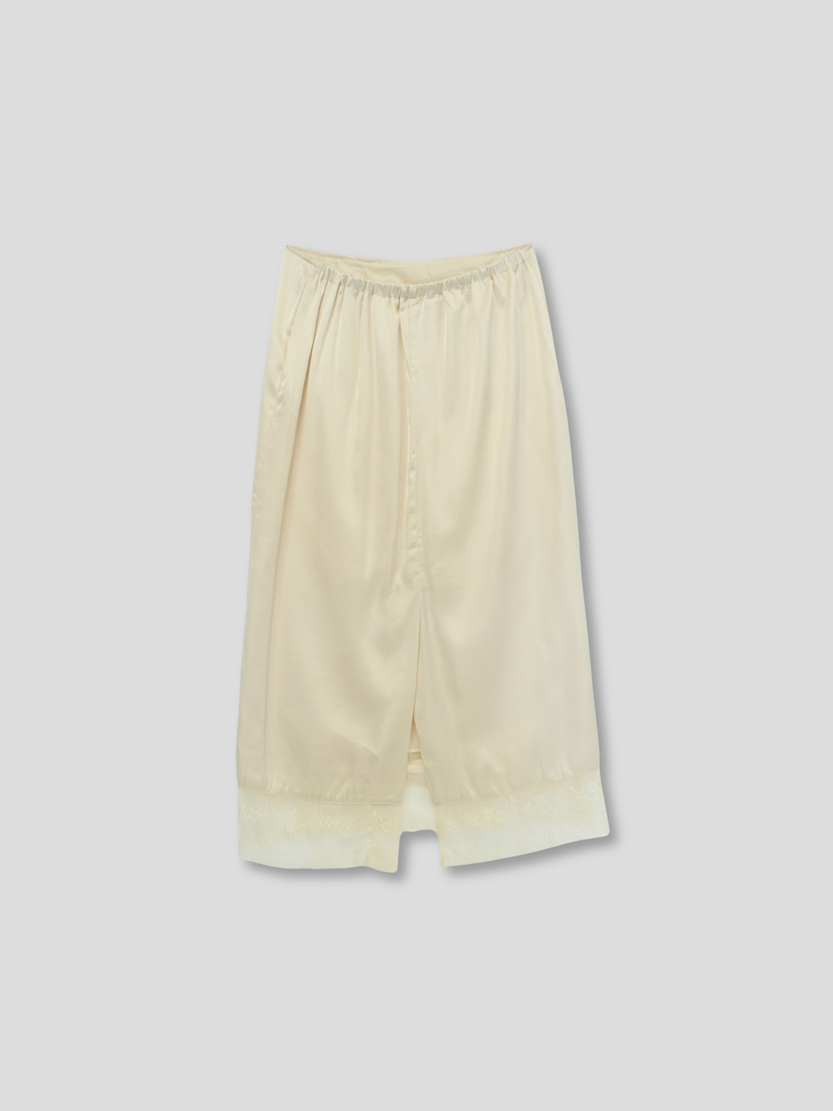 lace satin long skirt