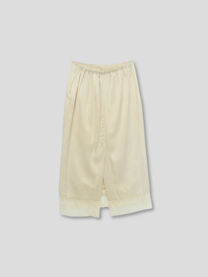 lace satin long skirt