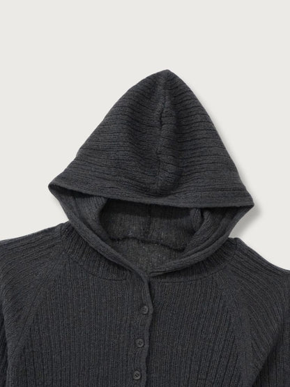 hooded cardigan