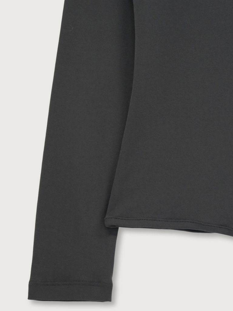 curved hem button top