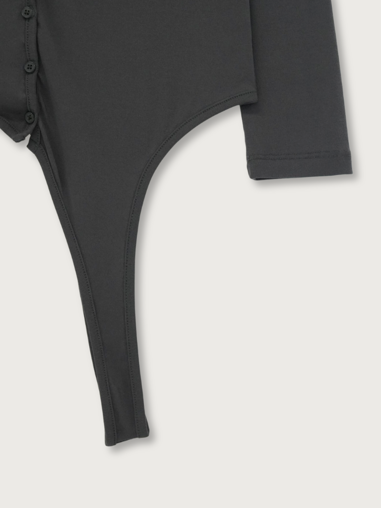 curved hem button top