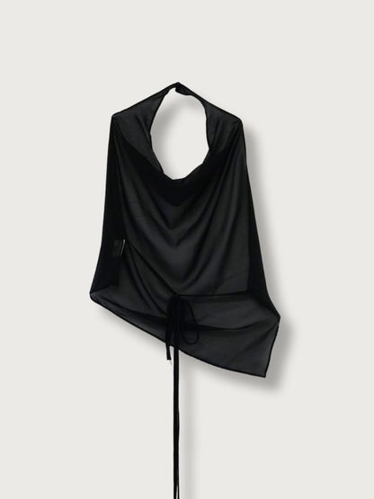 halter neck sheer blouse